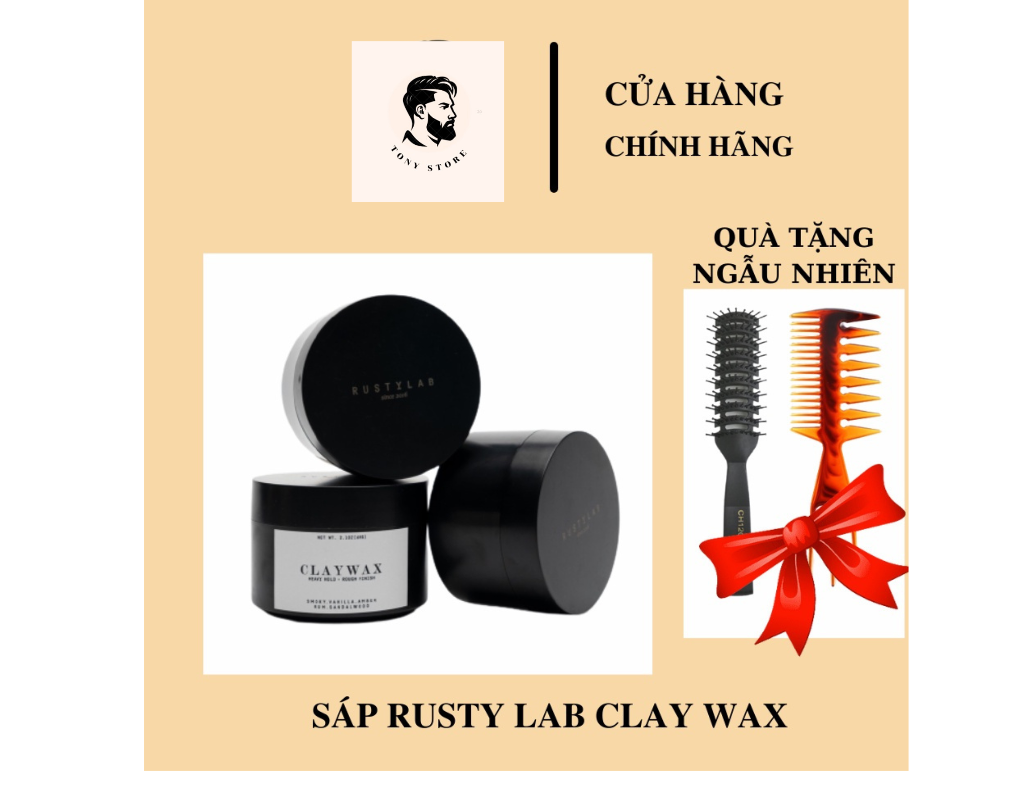 Sáp vuốt tóc nam clay wax 60g - rusty lab