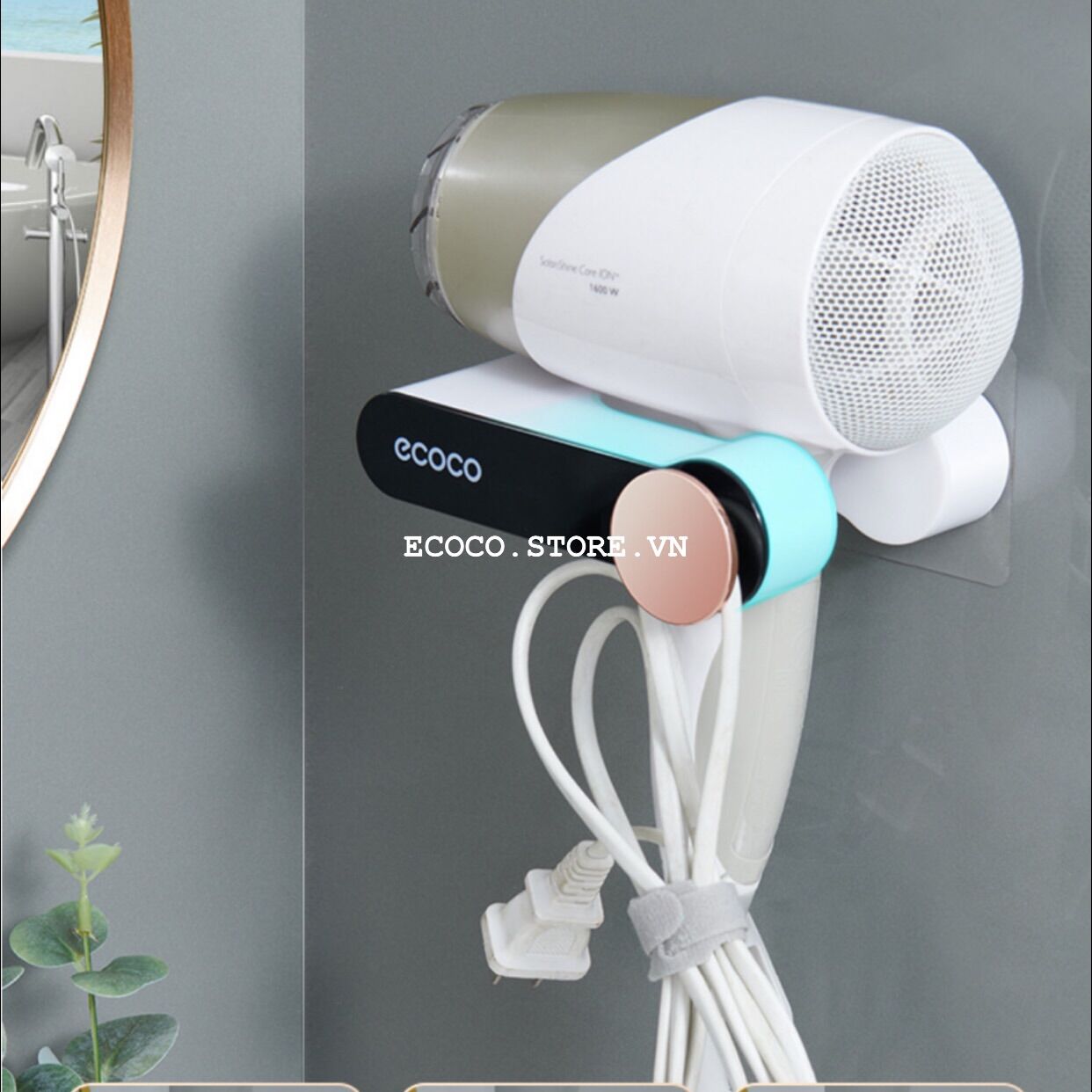 Kệ để máy sấy tóc dán tường Ecoco, giá cắm máy sấy tóc Ecoco - ECOCO 2207, 2208