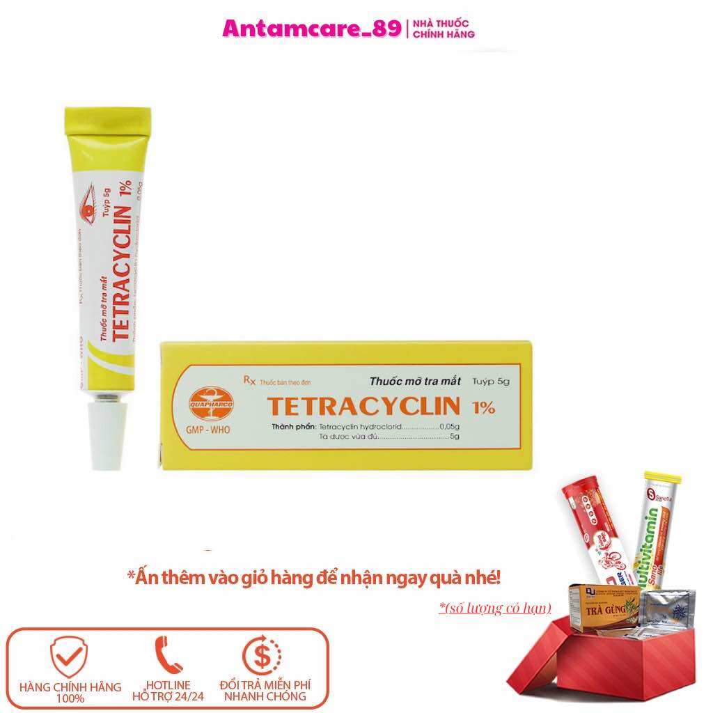 T.huốc mỡ tra mắt Te.tracyclin hydroclorid 1%