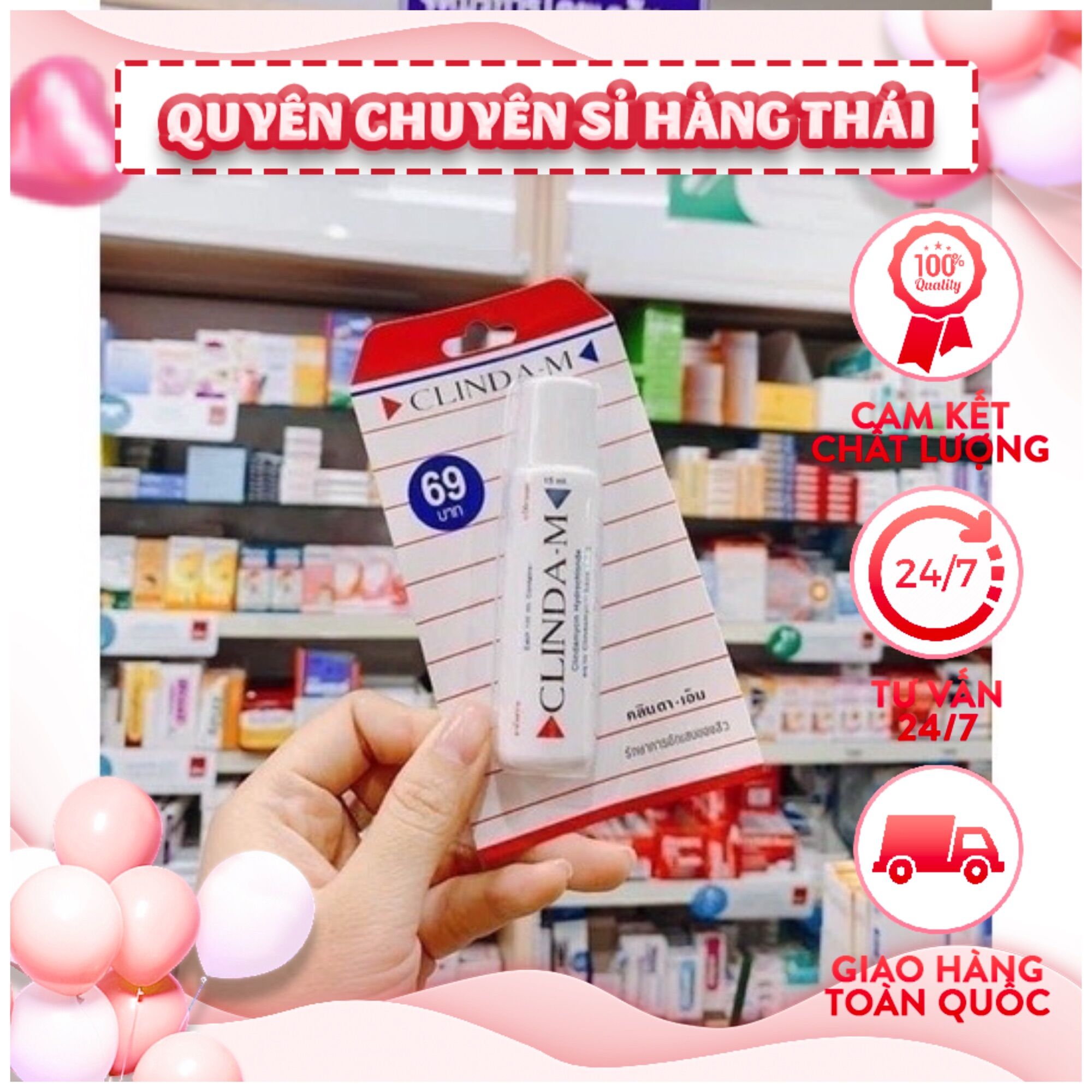 Chấm mụn clinda 15ml thái lan