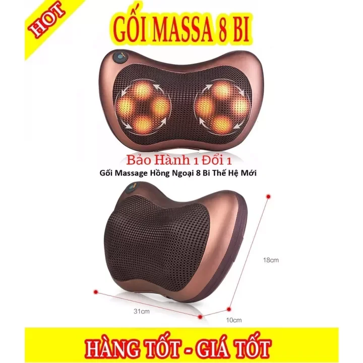 Gối Mát Xa Hồng Ngoại 8 Bi