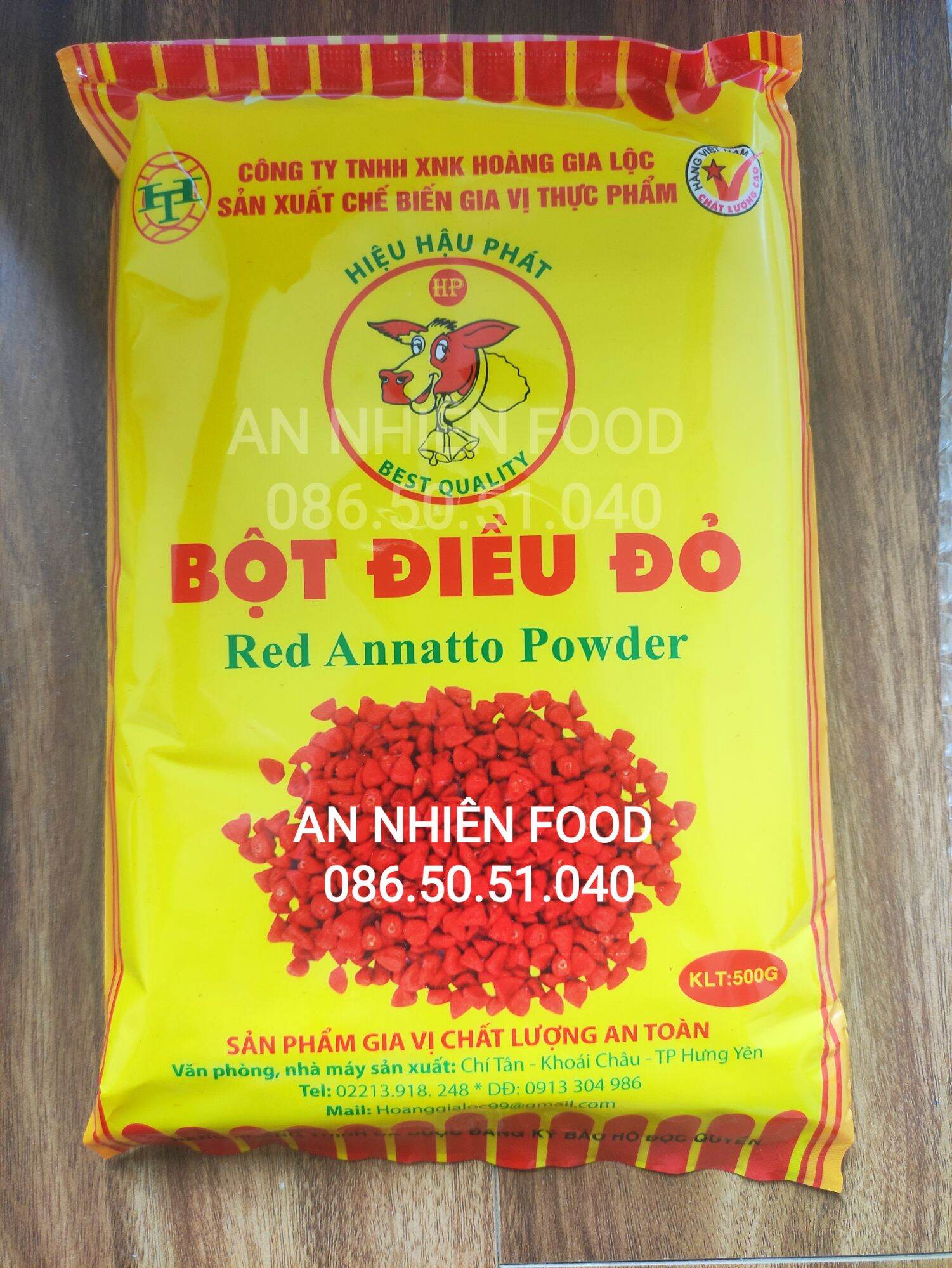 Bột Điều Đỏ Red Annatto Powder Gói 500Gram