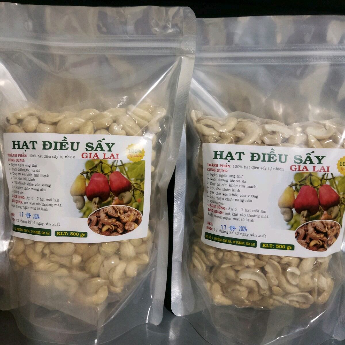 Hạt điều sấy (không muối) ĐÃ BÓC LỤA hạt nguyên