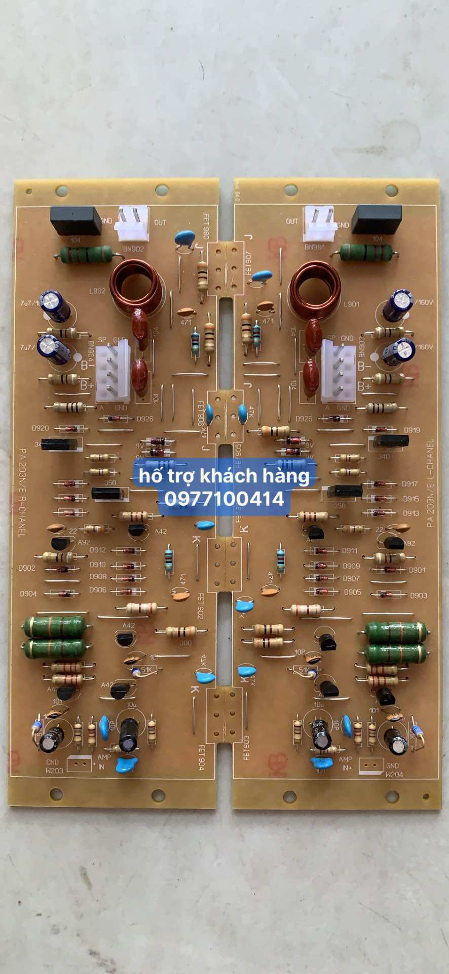 cặp bo cs 203N mới,chạy 8 sò J-K.dùng cho các amly Jarguar bị hỏng cs.