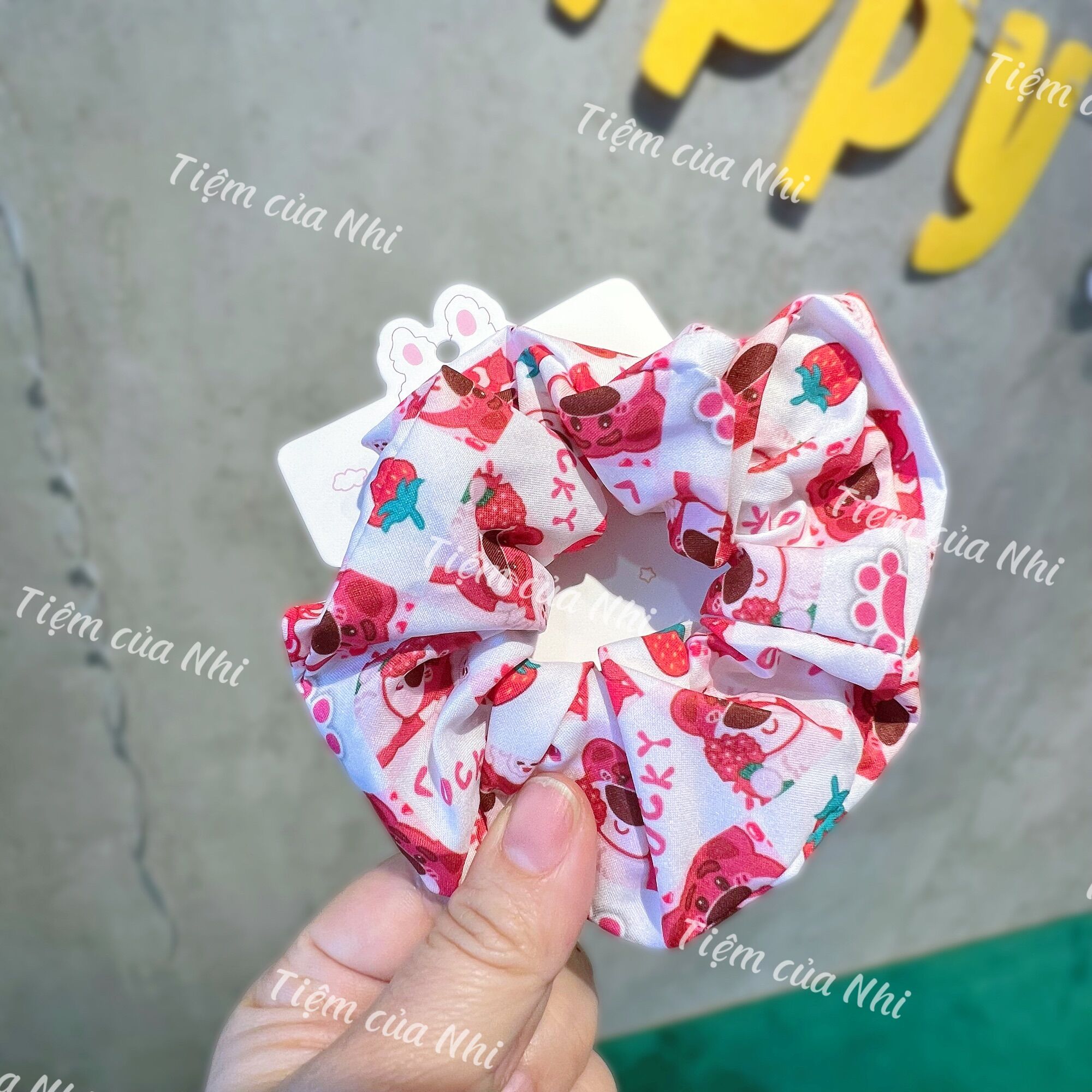 SET 3 CỘT TÓC SCRUNCHIES GẤU DÂU LOTSO