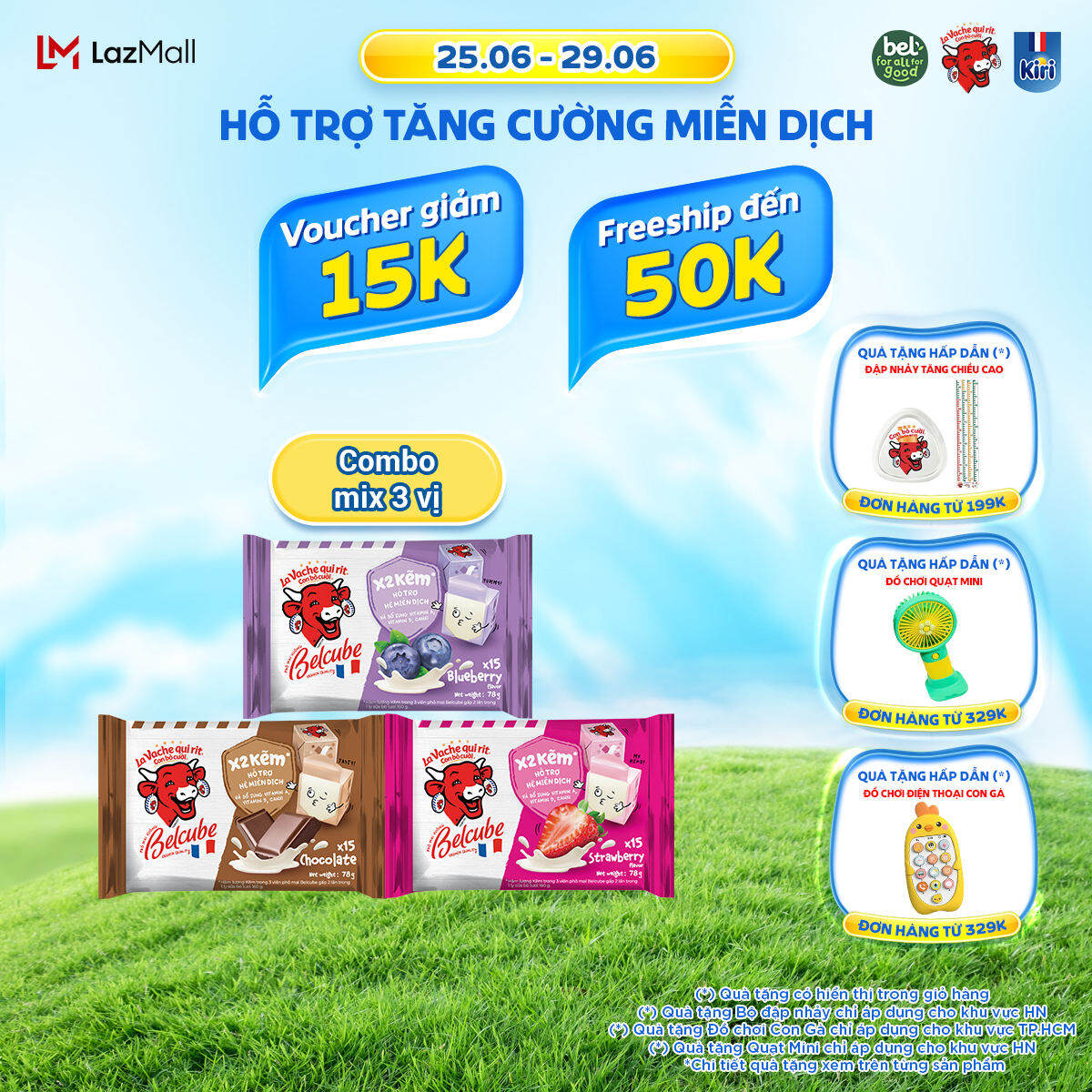 Combo 3 Phô mai vuông Belcube 15C bao gồm 1 vị Dâu + 1 vị Việt Quất + 1 vị Socola