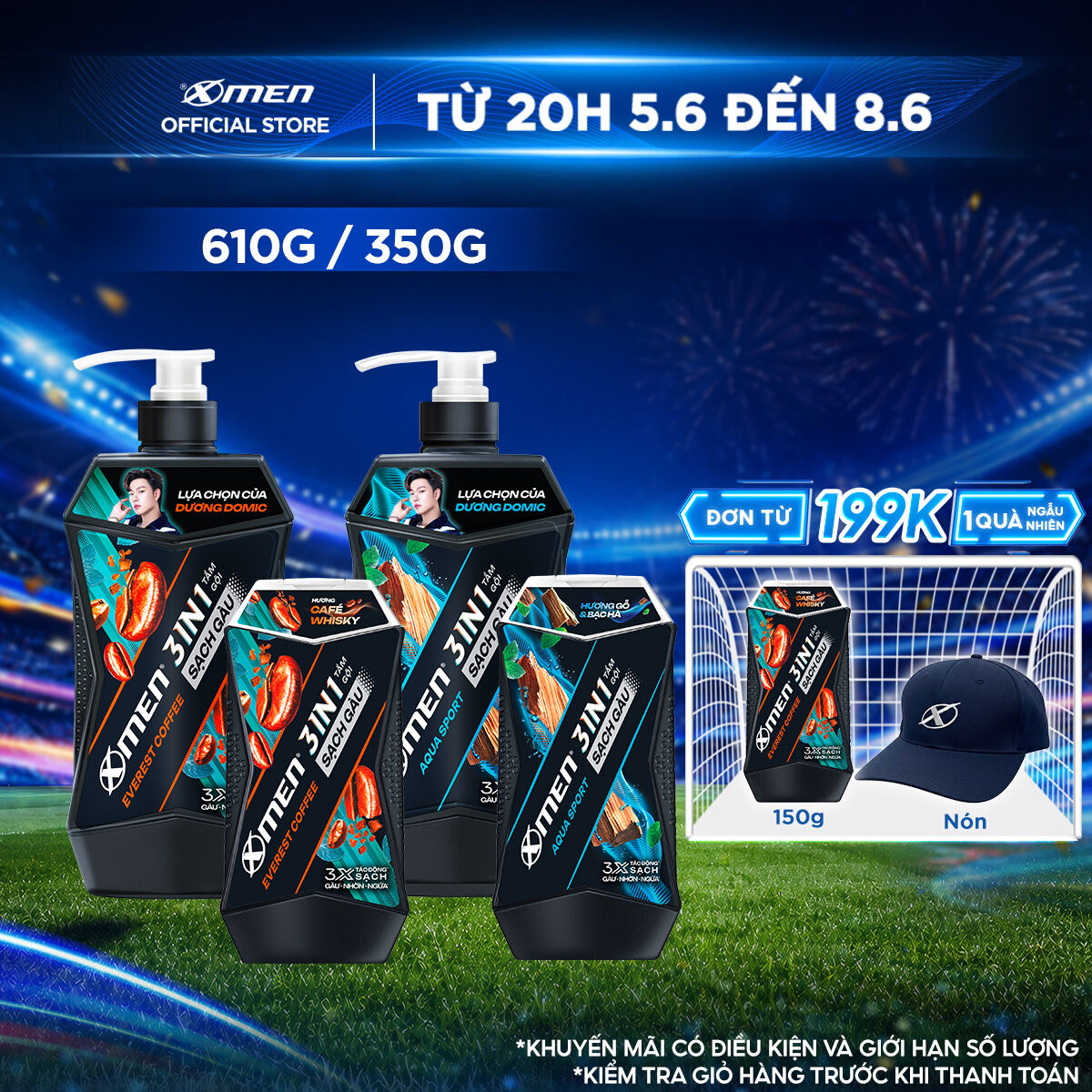 [MỚI] Tắm Gội Sạch Gàu 3in1 Xmen Everest Coffee  Aqua Sport 610G/350G - 3X Tác Động Sạch Gàu Nhờn Ngứa,Mùi Hương Nam Tính