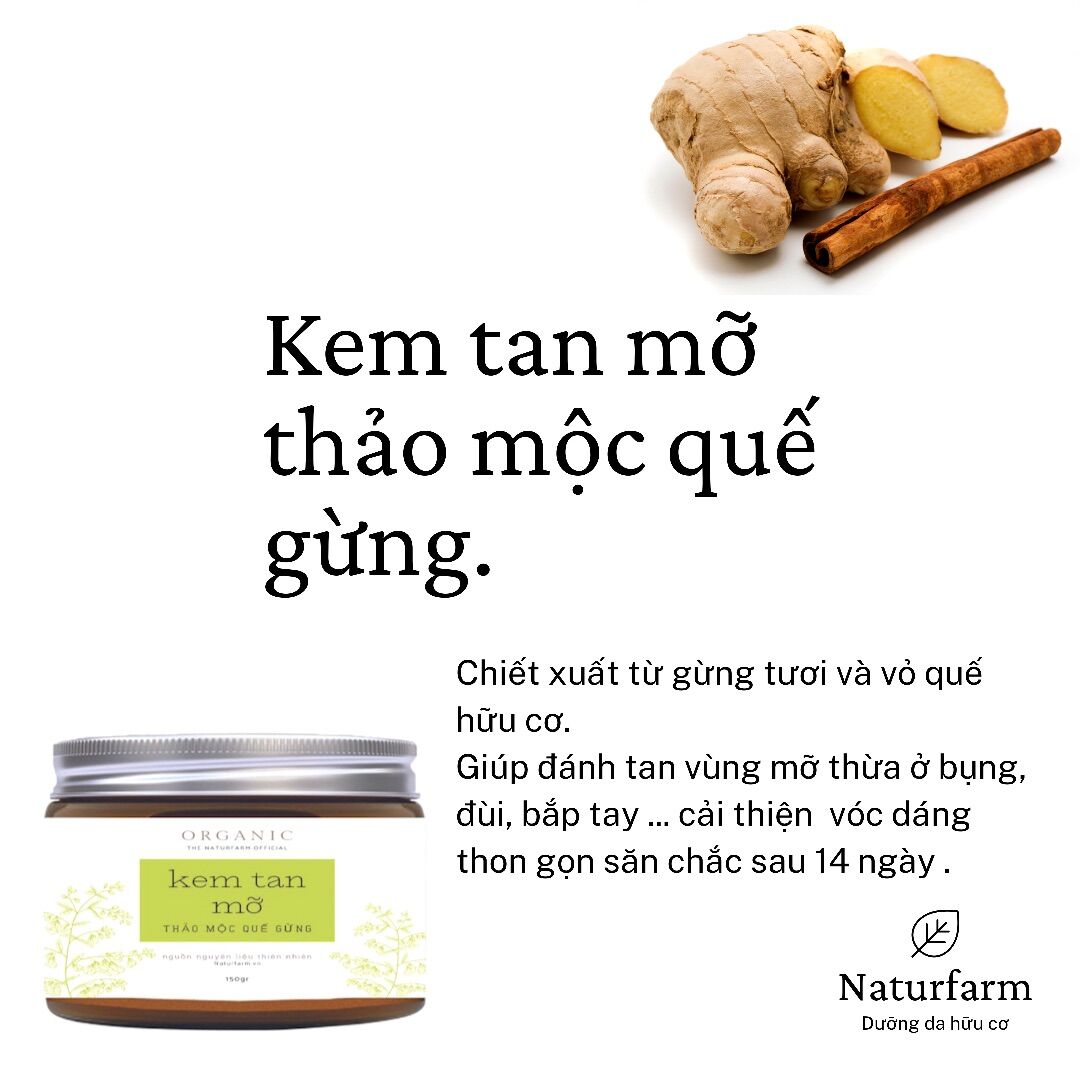 [HCM]Kem tan mỡ thảo mộc quế gừng 150gr