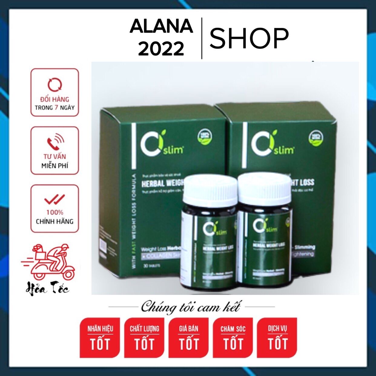 [FREESHIP+QUAF50K] Combo giảm cân thảo dược CISLIM, thải độc giảm vòng eo đào thải mỡ đẹp da, hộp 30 viên-ALANA2022-ANAGHASHOP