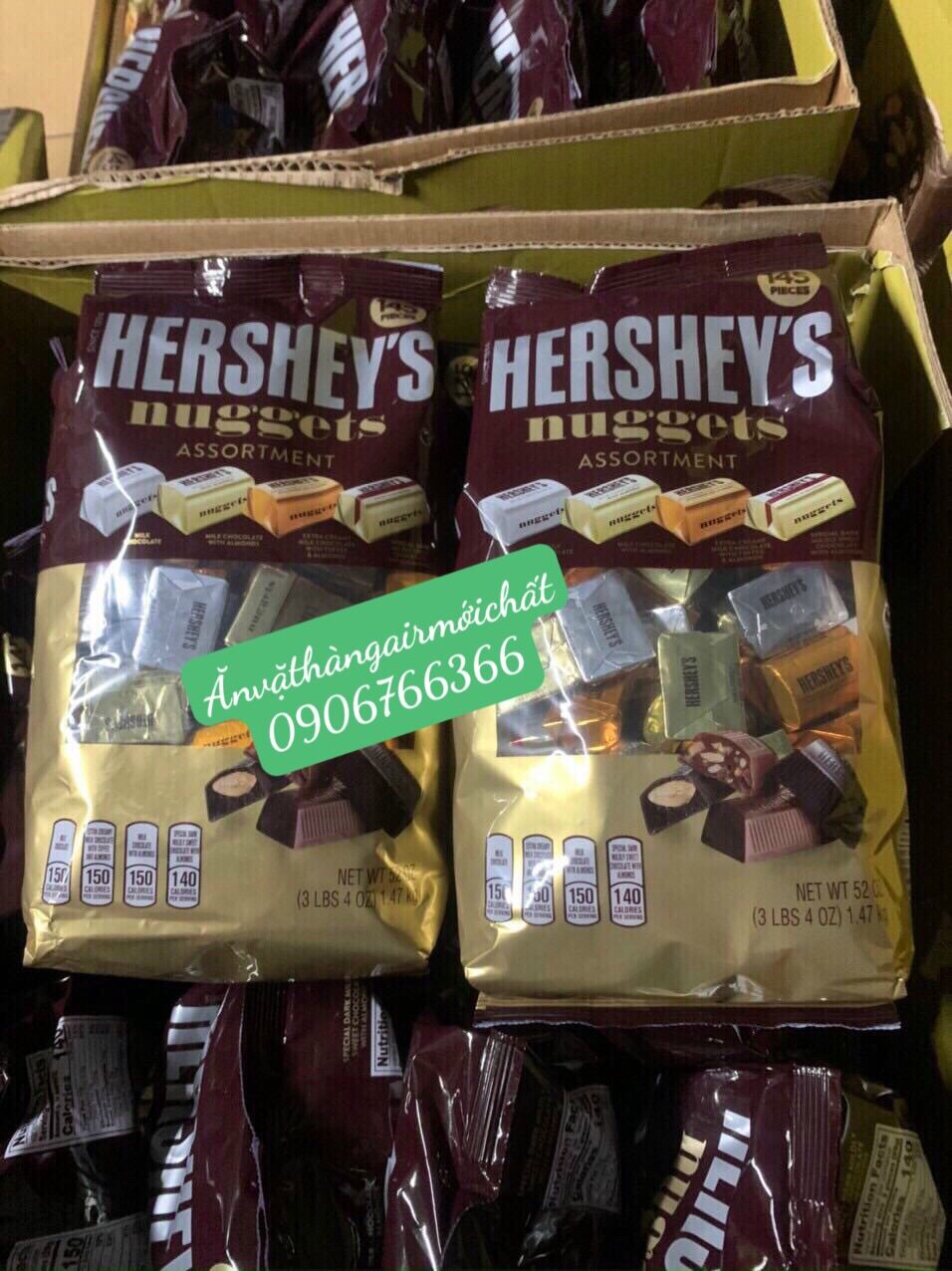 [NEW DATE 03/2027]SOCOLA HERSHEY'S NUGGETS 145 VIÊN 4 VỊ THƠM NGON