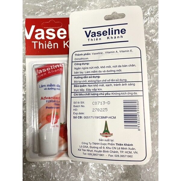 SON DƯỠNG MÔI VASELINE VỊ DÂU 🍓🍓 [ THIÊN KHÁNH ]