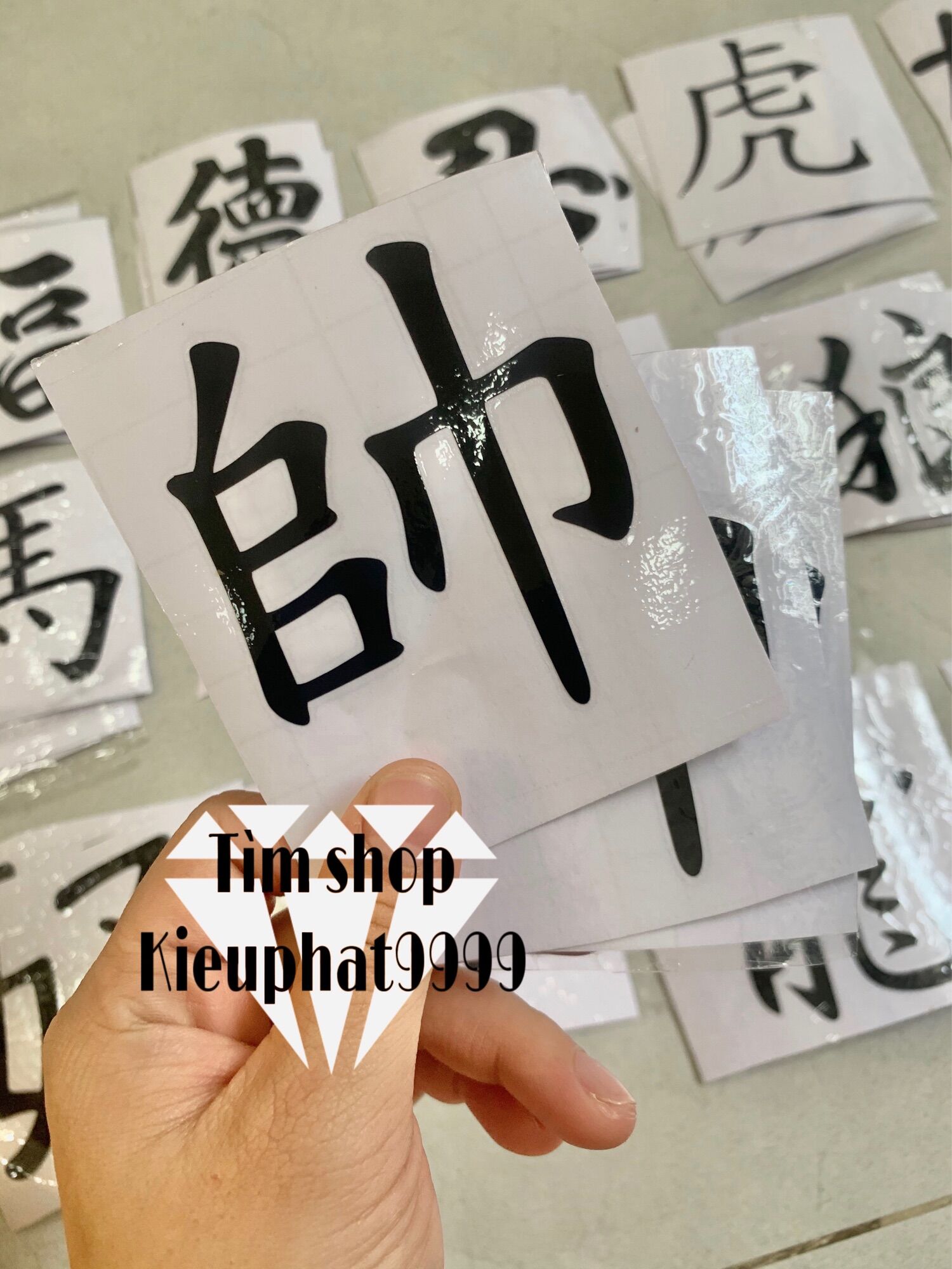Tem Decal Chữ Tàu Dán xe máy Giá 2 Tem