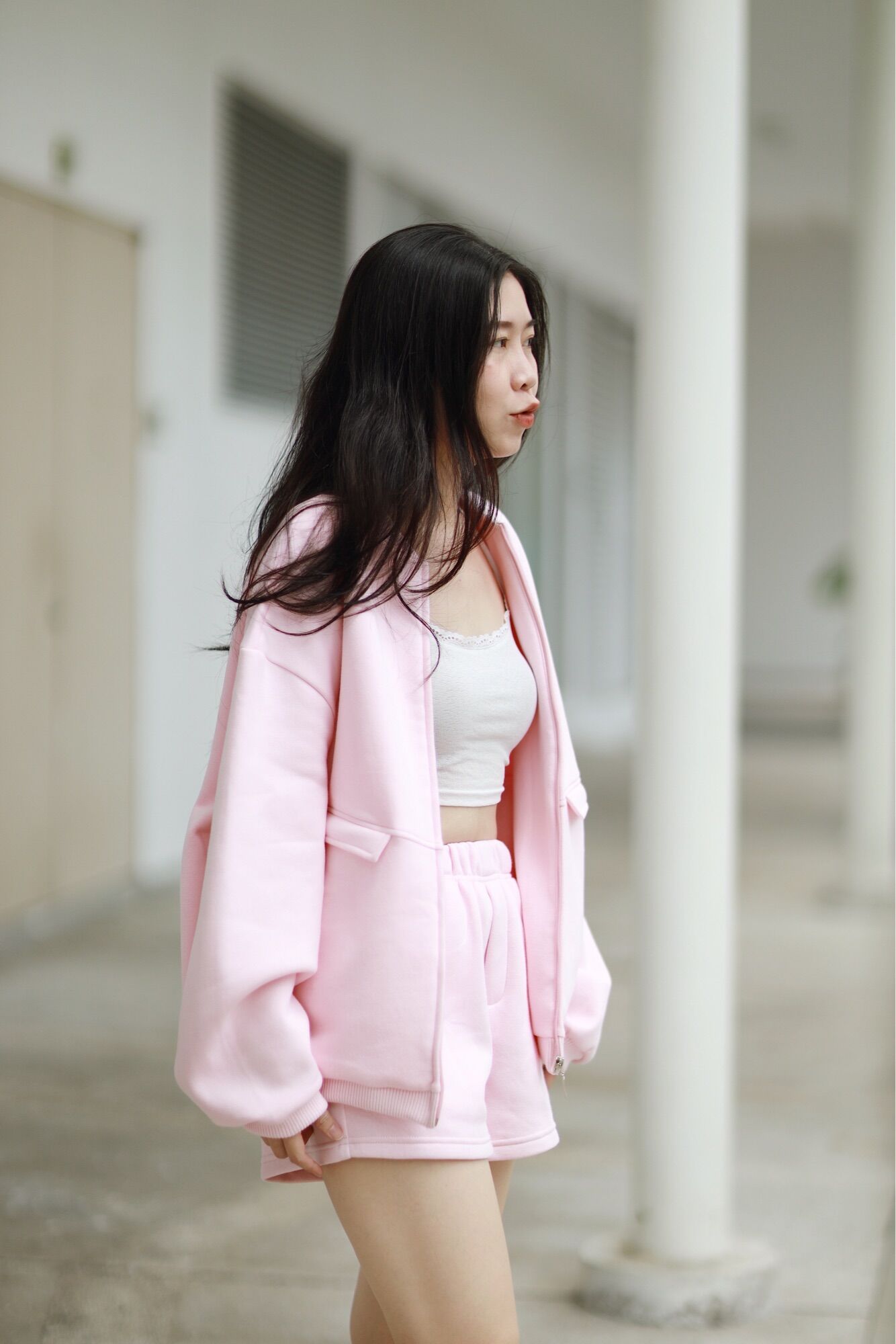 Set áo khoác thun nỉ Bomber và quần shorts RUCHAN