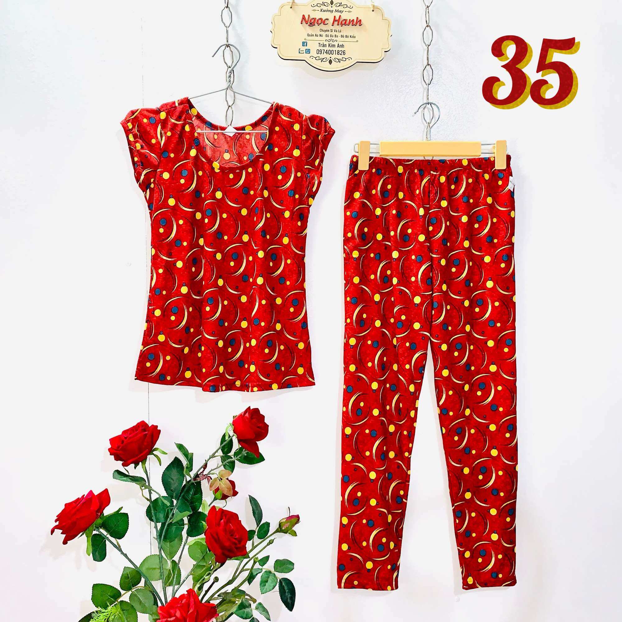 Đồ bộ nữ quần dài, vải thun tâm cao cấp, size 45kg đến 68kg, ms: 35