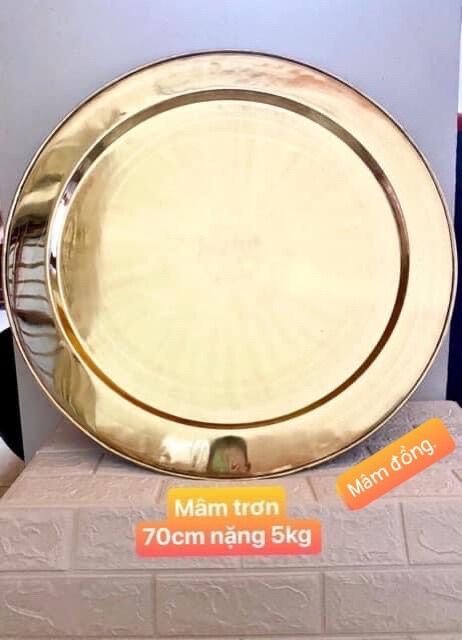 MÂM ĐỒNG 70 CM TRƠN CHẤT LIỆU BẰNG ĐỒNG