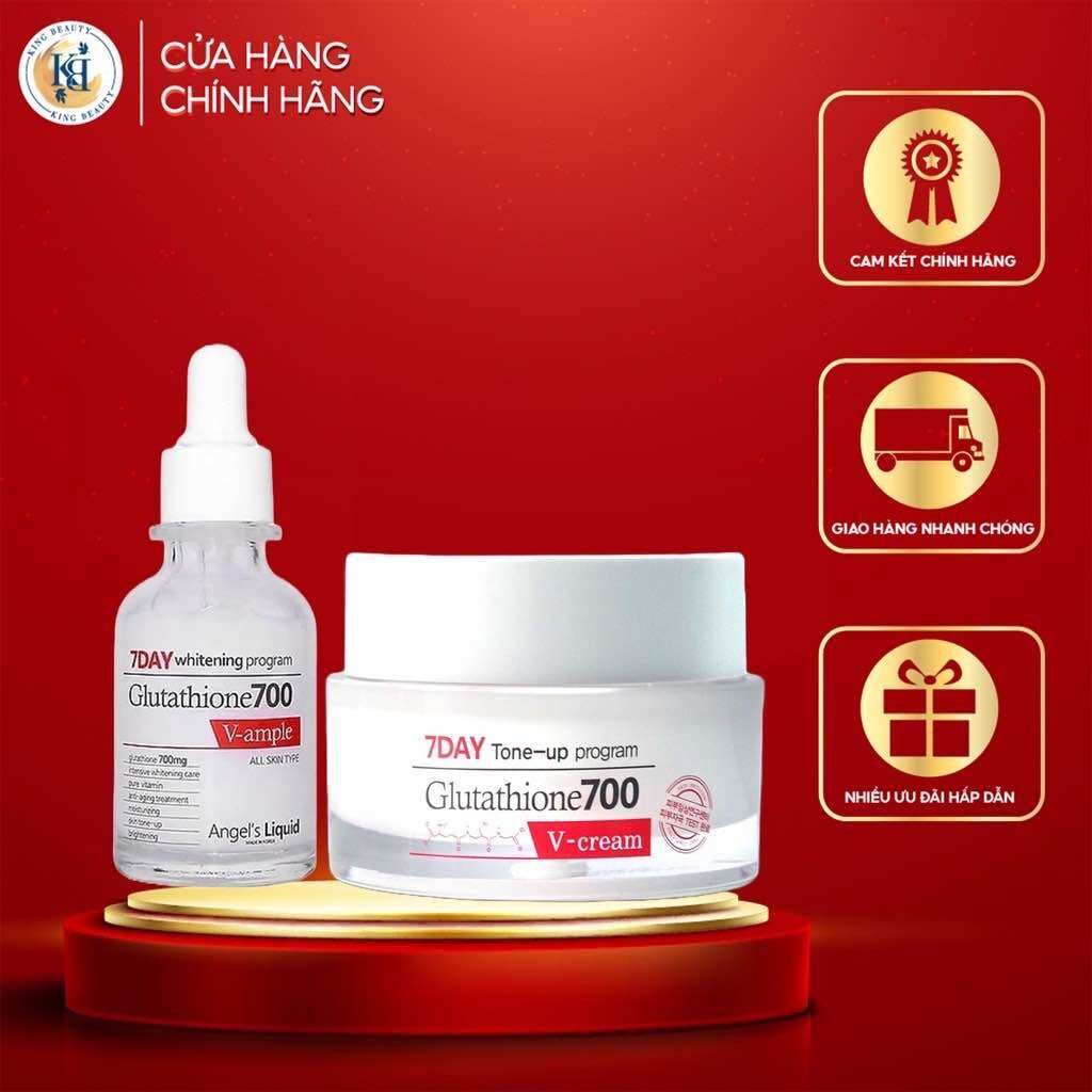 Combo Dưỡng Trắng Da 7DAY Angel's Liquid Whitening Program Gutathione 700V