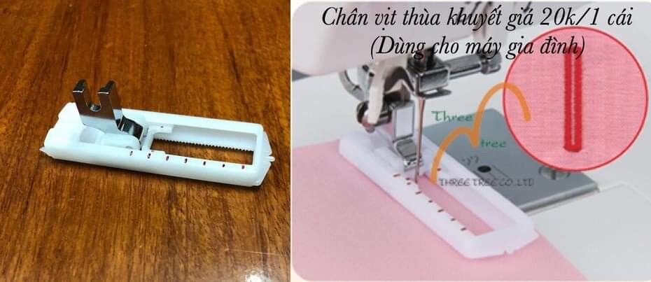 Chân vịt máy gia đình đa chức năng dùng thùa khuy 4 bước