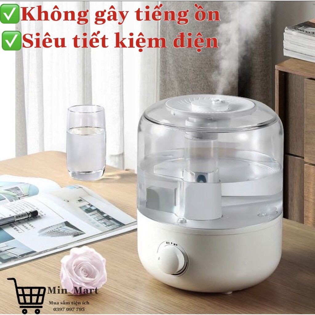 Máy Phun Sương Tạo Độ Ẩm, Máy Phun Sương Công Suất Lớn, Giữ Ẩm Da Trong Phòng Điều Hòa, Có Thể Thêm Tinh Dầu, Bảo Hành Toàn Quốc, MIN_MART