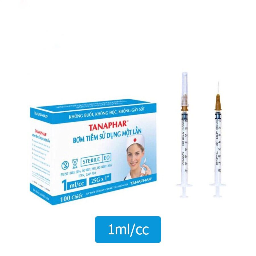 ❤[LẺ 1 CÂY] Bơm tiêm / Ống kim chích (Xy lanh) vô trùng Tanaphar 1ml / cc (bơm sữa, thức ăn, tiểu đường/ đái tháo đường...) BƠM KIM TIÊM 1cc/1ml 3cc/3ml 5cc/5ml 10cc/10ml 20cc/20ml 50cc/50mm bơm cho ăn 50cc/50ml TANAPHAR