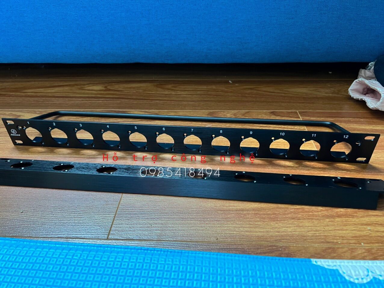 Thanh gắn Jack tủ máy âm thanh 12 lỗ 1U, thanh cap line, hop line