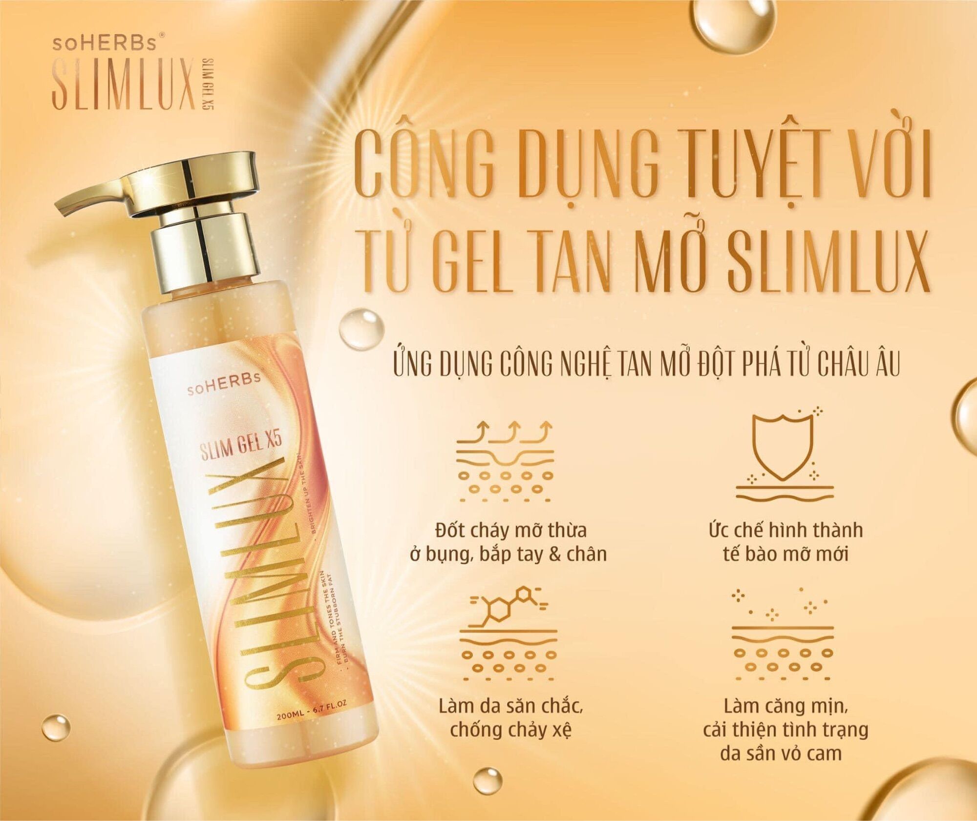 Gel Phá Mỡ Slimlux soHERBs