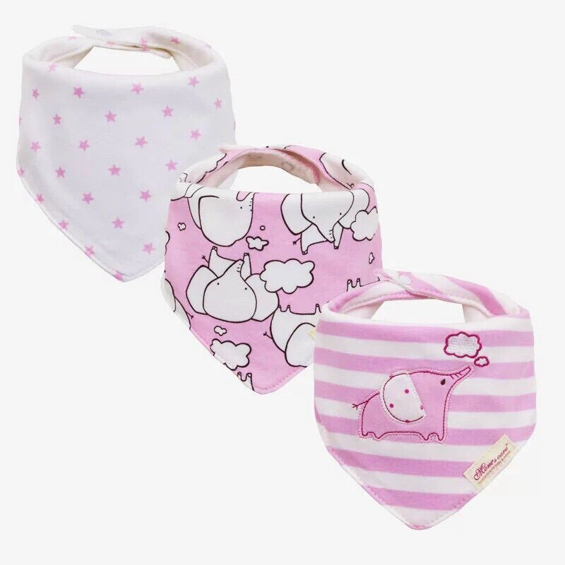 Set 3 Yếm tam giác Cao cấp Mom'sCare chất liệu đẹp cho bé