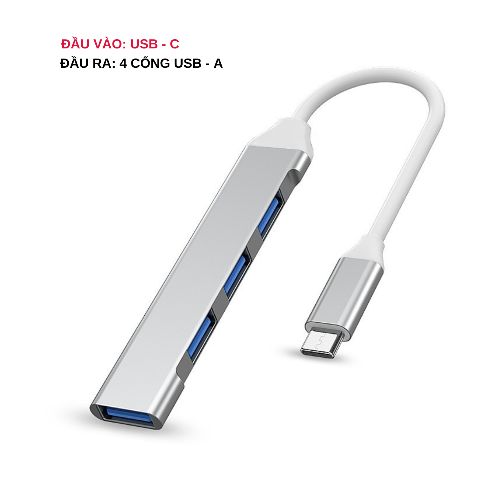 Hub type c - hub usb 3.0 tốc độ cao chia 4 cổng usb 3.0 dành cho laptop điện thoại - hàng chính hãng tamayoko