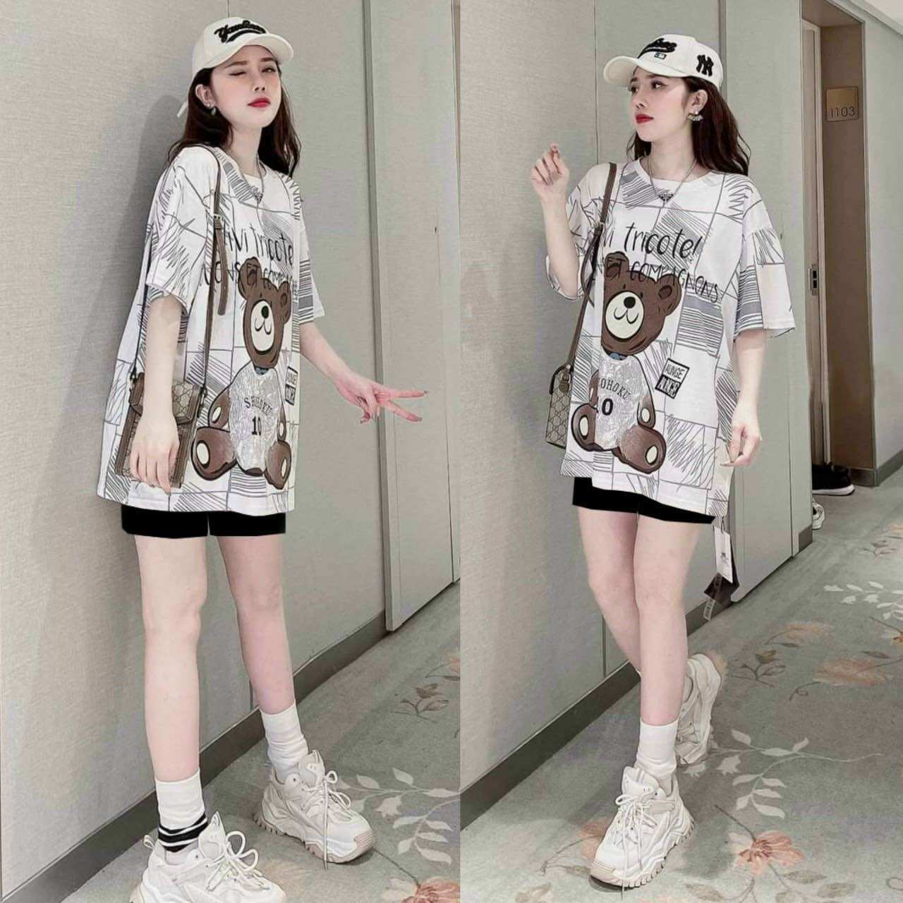 SÉT BỘ SHORT COTTON THUN LẠNH PHỐI HOẠ TIẾT 3D