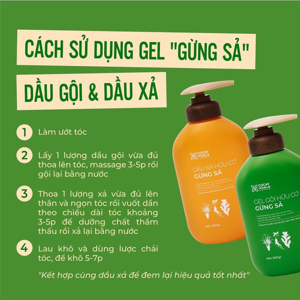 { cỏ cây hoa lá} Combo Dầu gội và dầu xả  tươi nguyên chất