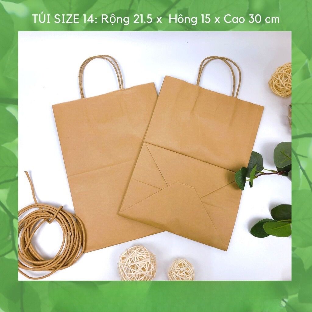 Túi giấy 21cm x 15cm x 30cm không có quai 100 túi