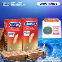 Combo 2 Bao cao su Durex Fetherlite siêu mỏng, size 52.5mm, 12 bao/hộp