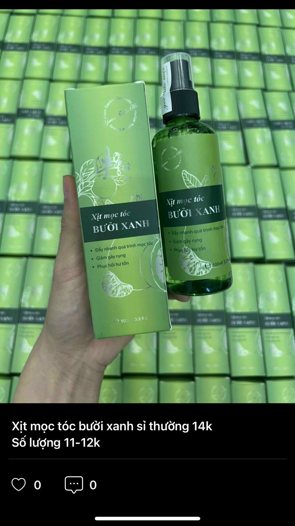 Xịt mọc tóc bưởi xanh mẫu mới năm 2023..