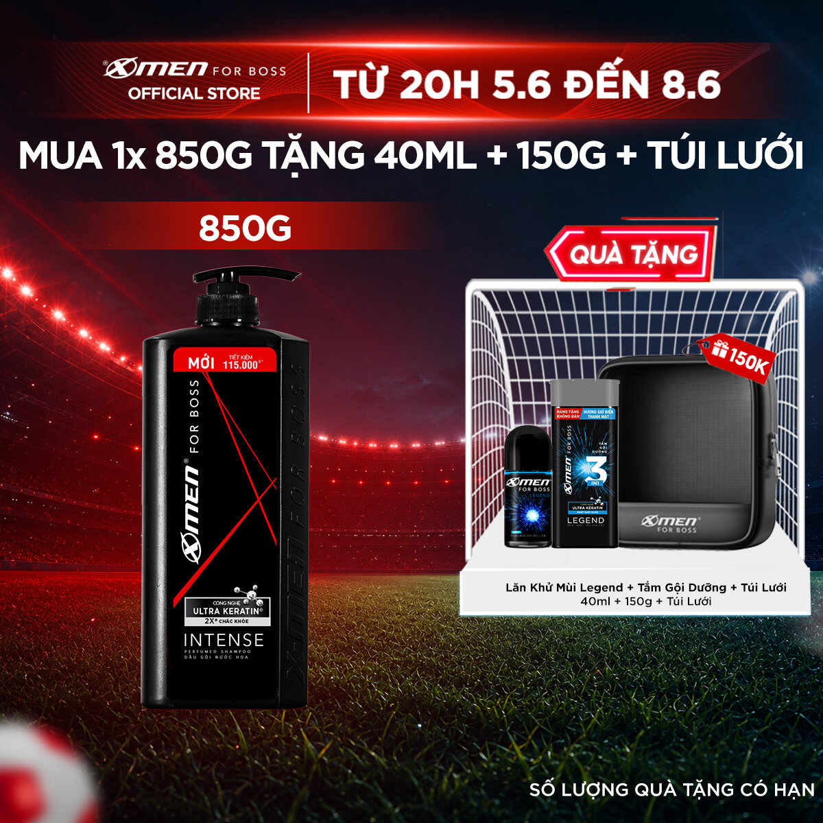 Dầu gội X-Men For Boss Intense - Hương trầm mạnh mẽ 850g
