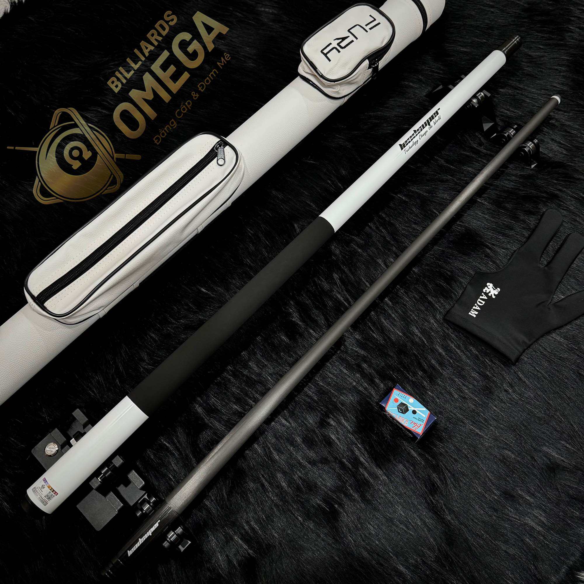 Combo Cơ/Gậy Bida Lỗ/Pool Ngọn Full Cacbon Leadsuper (Tặng Kèm Bao Cơ, Găng Tay Và Lơ)