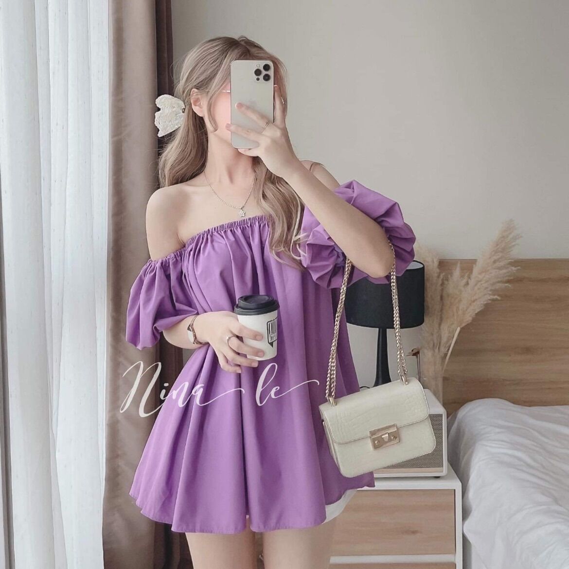 Áo trễ vai giấu quần phong cách mới b19