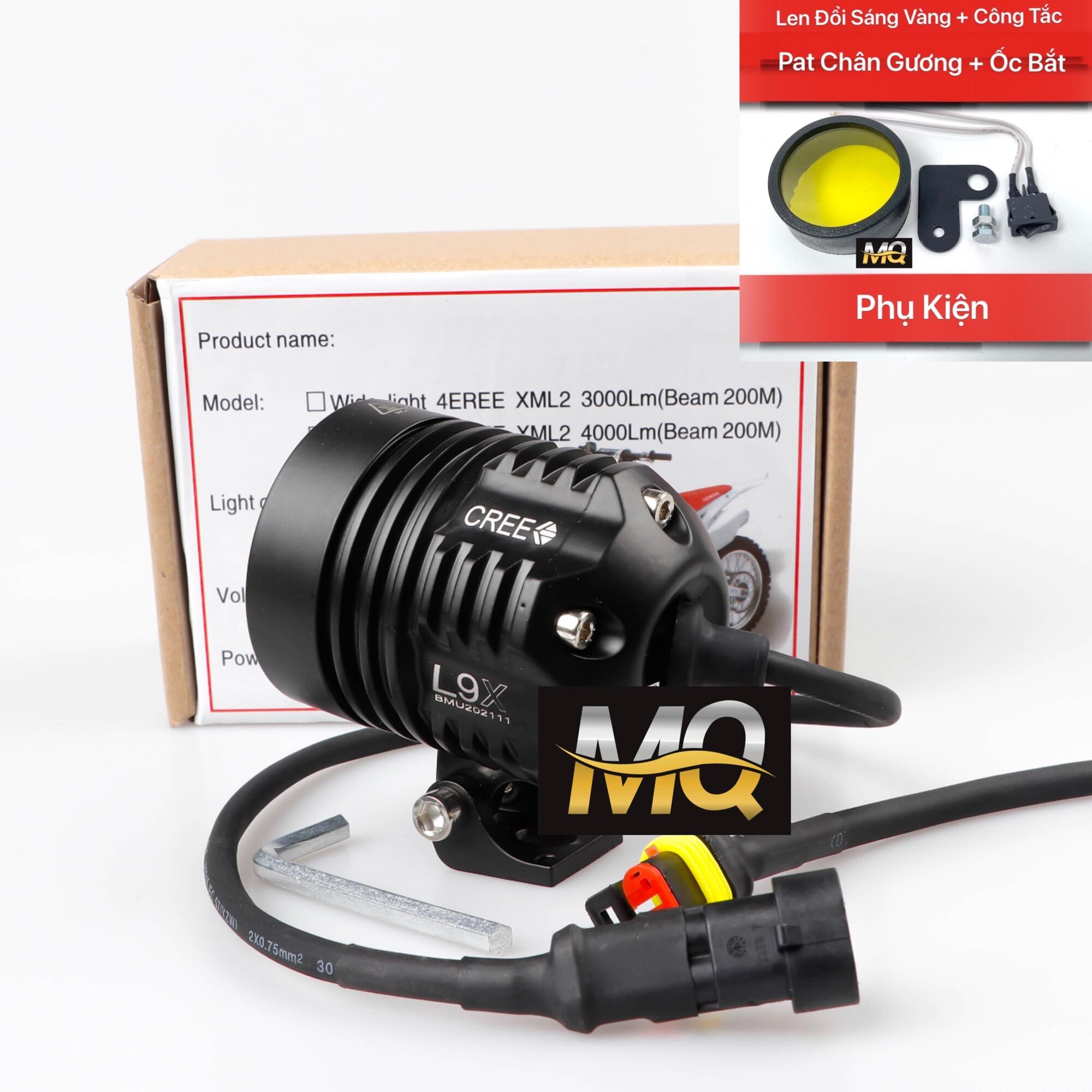 Đèn trợ sáng l9x cực chất cho ô tô, xe máy - đèn led l9x trợ sáng - bh 1 năm