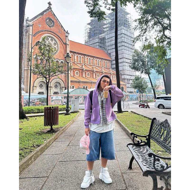 quần sọt jean ống rộng unisex 006