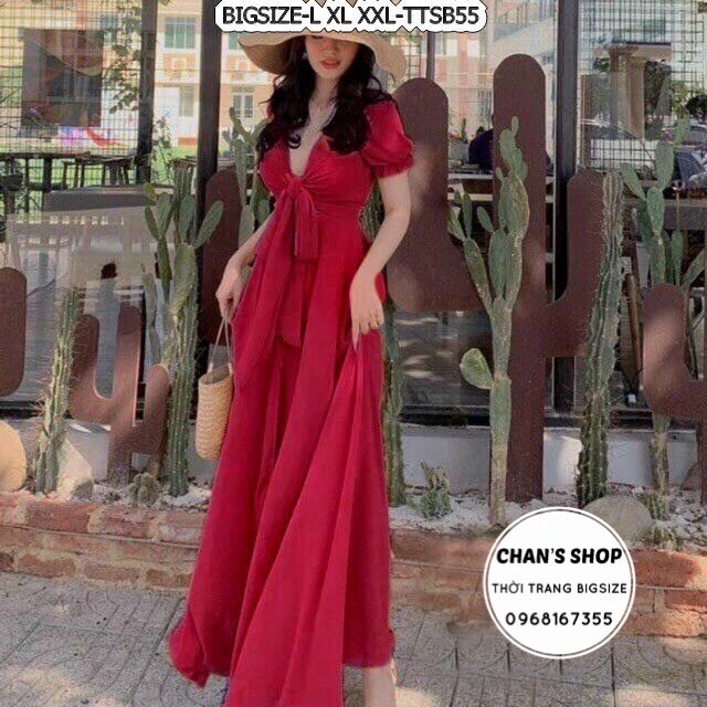 Bigsize 60- 90kg đầm maxi nơ