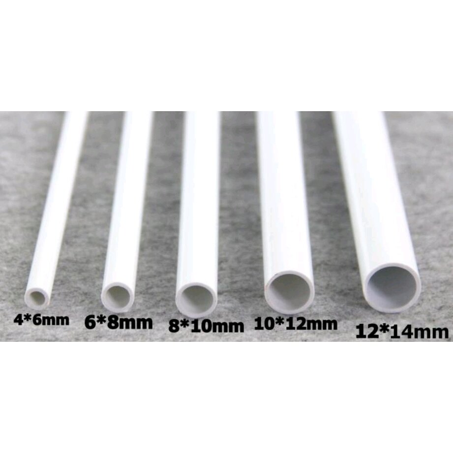 1 mét ống nhựa pvc màu trắng phi 6mm - 2sp
