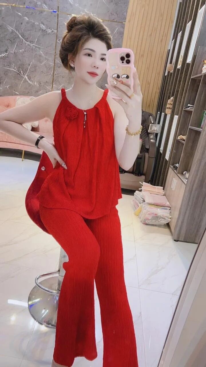 Sét bộ dài yếm hoa