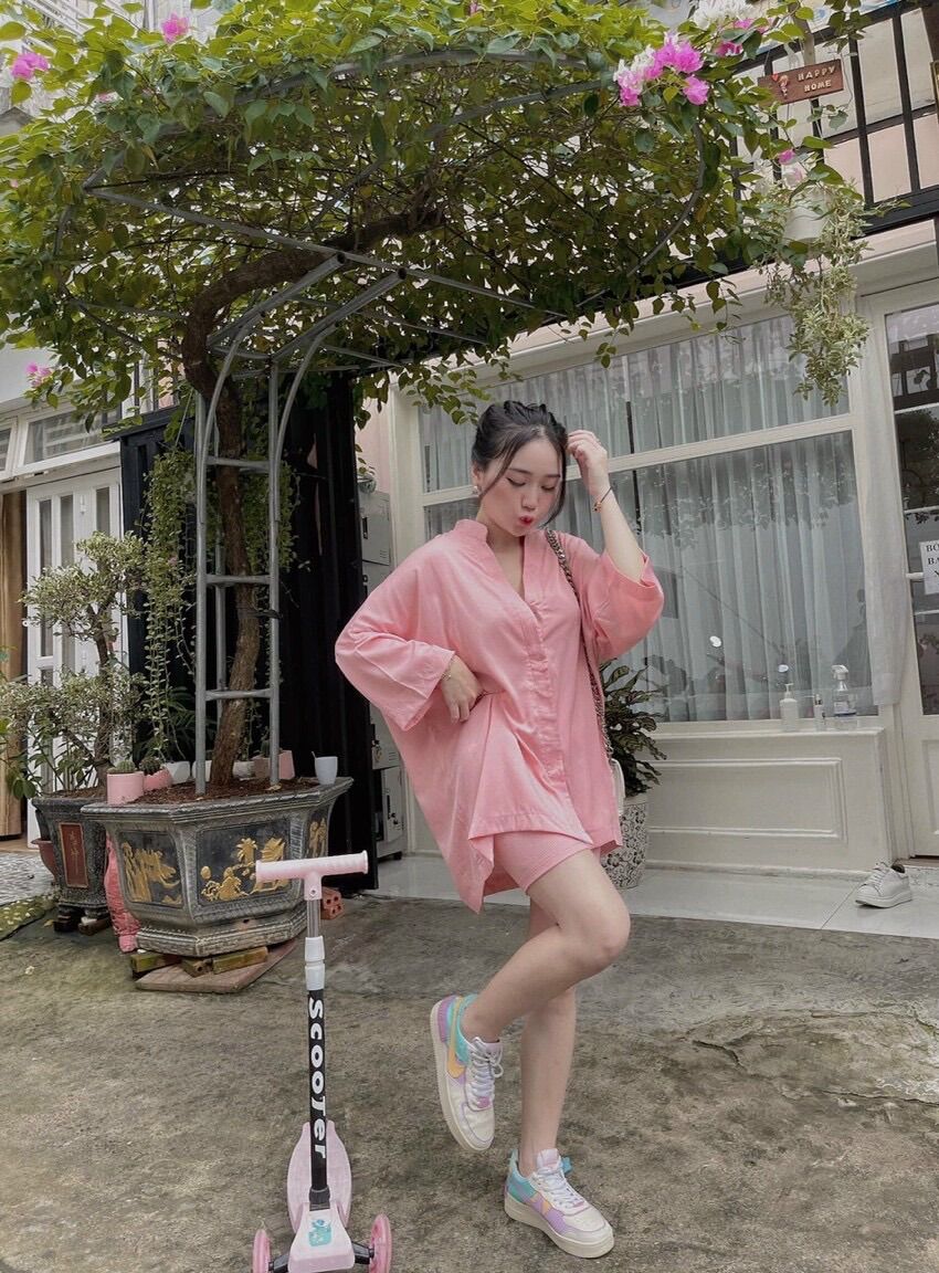 Set bộ áo sơ mi quần đùi ngố siêu đẹp