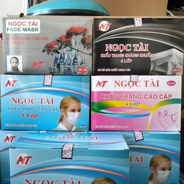 Khẩu trang y tế Ngọc Tài hộp 50 chiếc shop về đủ màu ạ