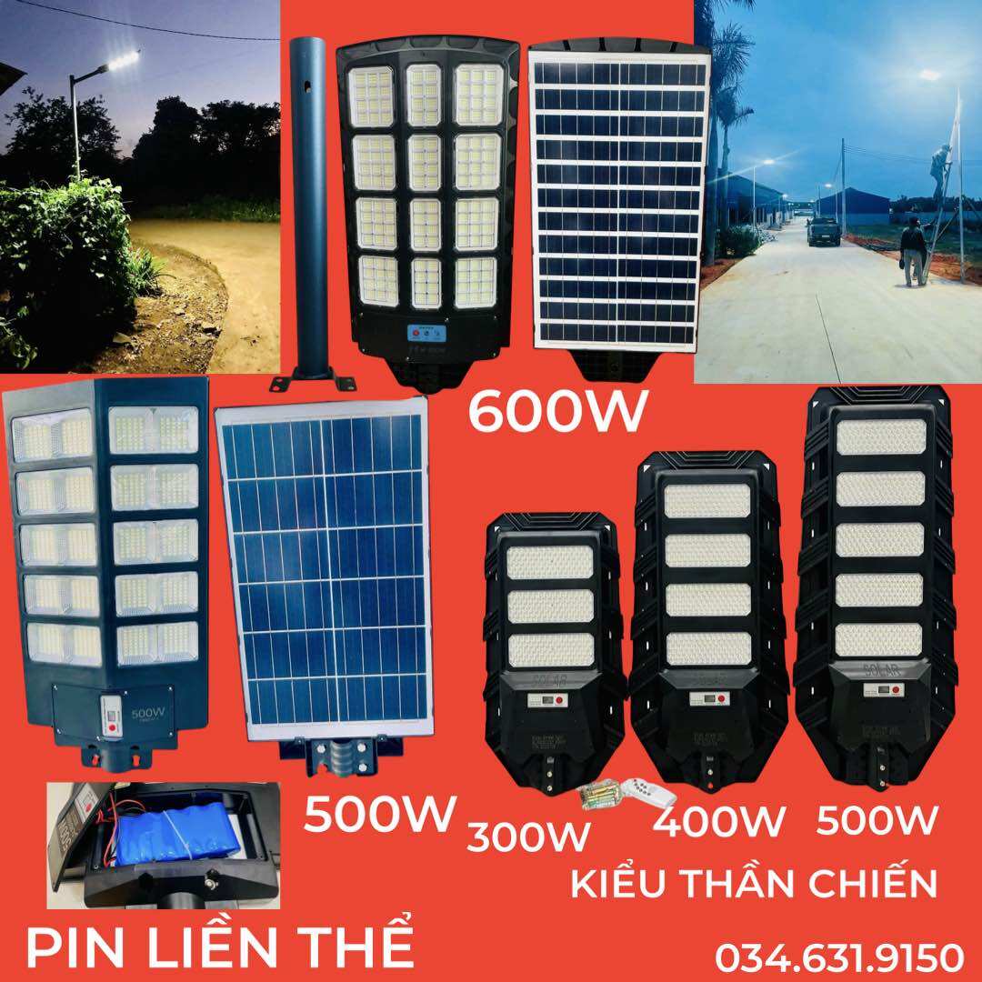 ĐÈN NĂNG LƯỢNG MẶT TRỜI TẤM PIN LIỀN THỂ CÔNG SUẤT 180W - 400W - 500W - 600W ÁNH SÁNG TRẮNG DÙNG CHIẾU SÁNG CÔNG TRÌNH SÂN VƯỜN SÂN NHÀ