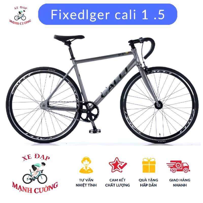 Xe đạp fixed gear Calli R1.5 khung nhôm không mối hàn với 2 cấp độ líp kèm xích hạt đậu.