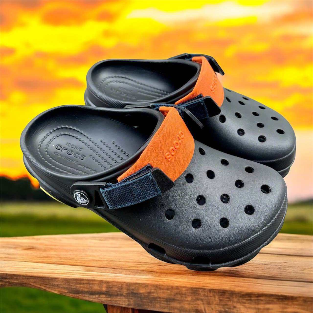 [Chính hãng-lỗi 1 cắt] Dép crocs All Terrain Clog hoạ tiết loang phối quai dù bao ngầu có tặng stick