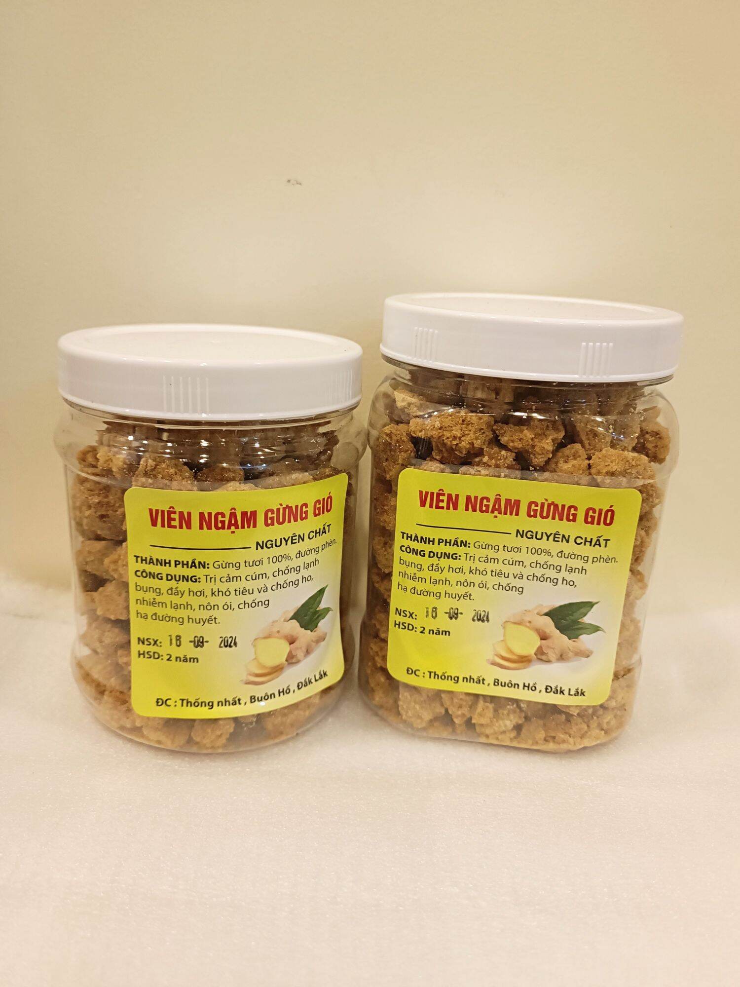 Viên ngậm gừng gió 500gr - mới ngậm cay hơn