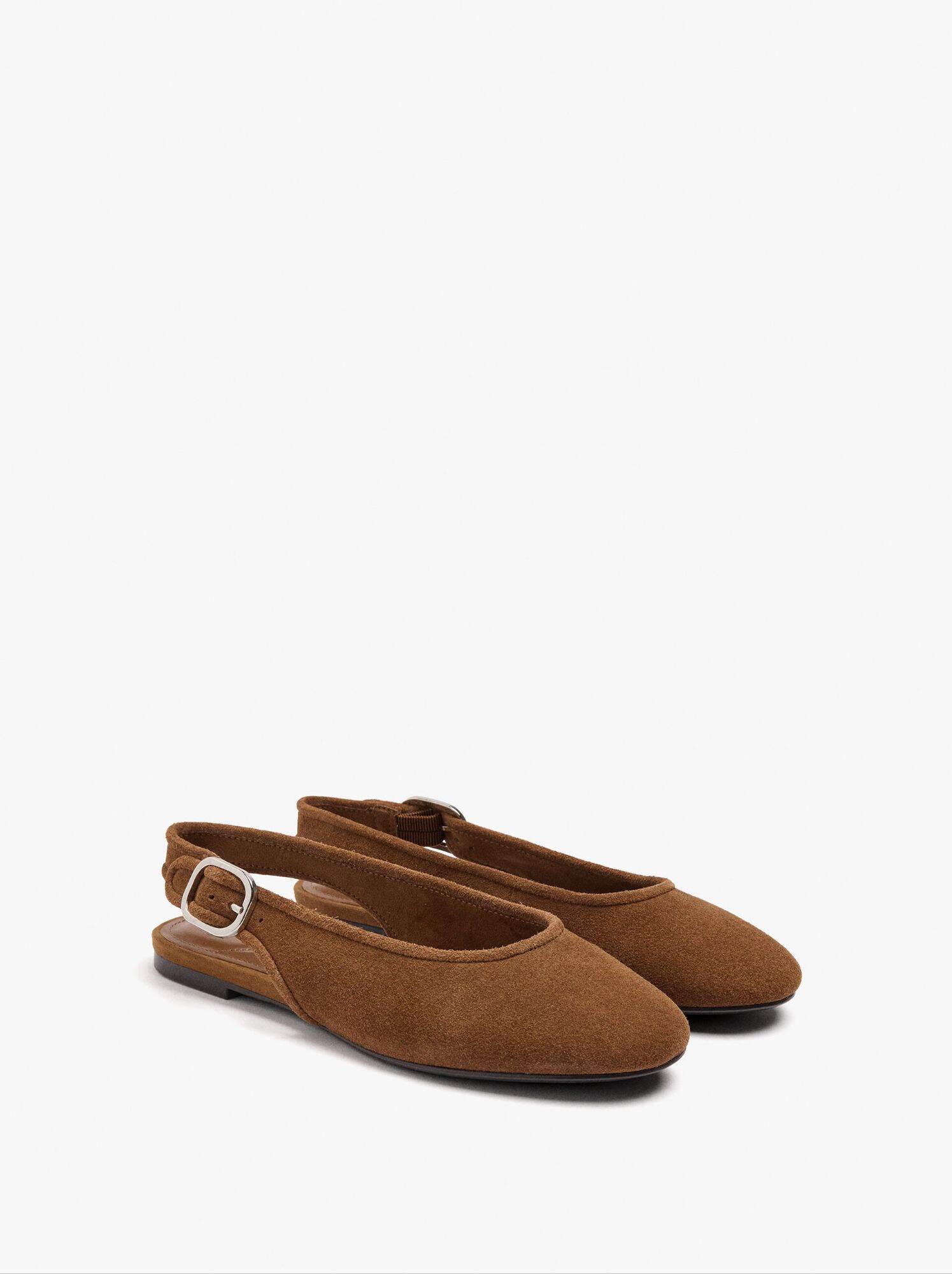 Giày slingback Parfois da thật da lộn cao cấp size 36