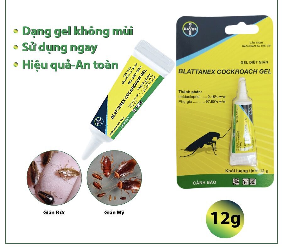 Gel diệt gián Đức, gián Mỹ Blattanex Cockroack - Bayer