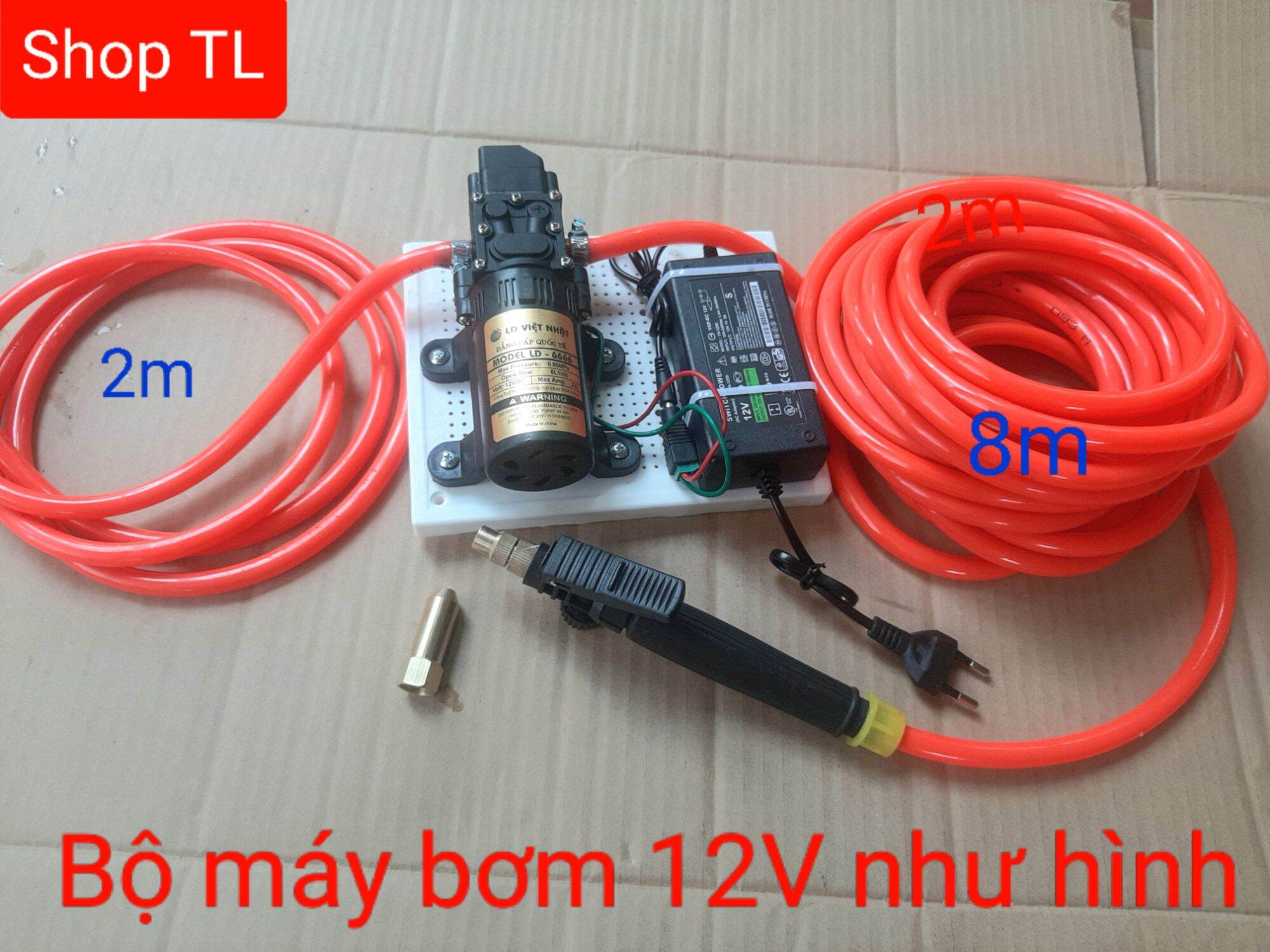 Máy rửa xe mi ni 12V - Máy tưới lan,cây cảnh phun xịt cây nông nghiệp