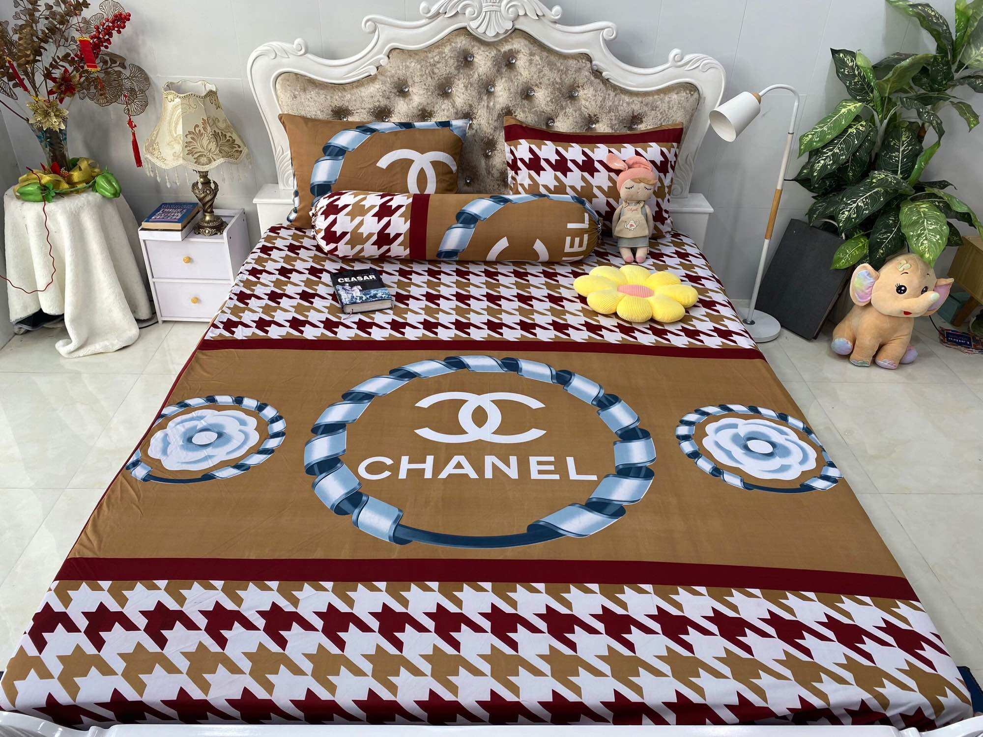 Bộ 4 món drap/ga áo gối thun lạnh hàn quốc 3D vạn phát